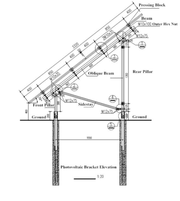 Q235 Steel Photovoltaic Solar Panel Support Structure 15mm Thickness