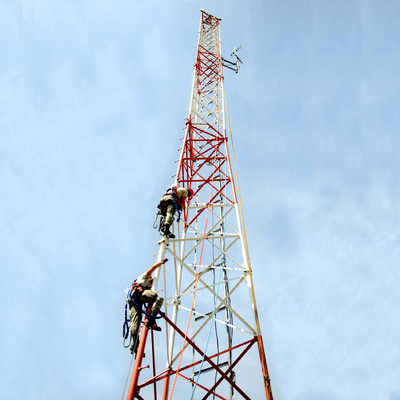 50m Tubular Steel Self Supporting Tower With Bolted Connection