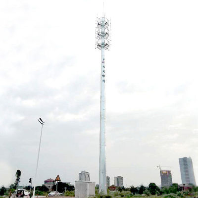 3 Platforms 25m 65m Steel Tubular Pole 5G Antenna Communication Poles